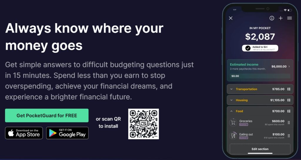 PocketGuard Money Saving App